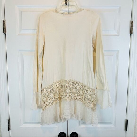 Johnny Was 4 Love And Liberty Floral Lace Cream Tiered Boho Top - Picture 3 of 7